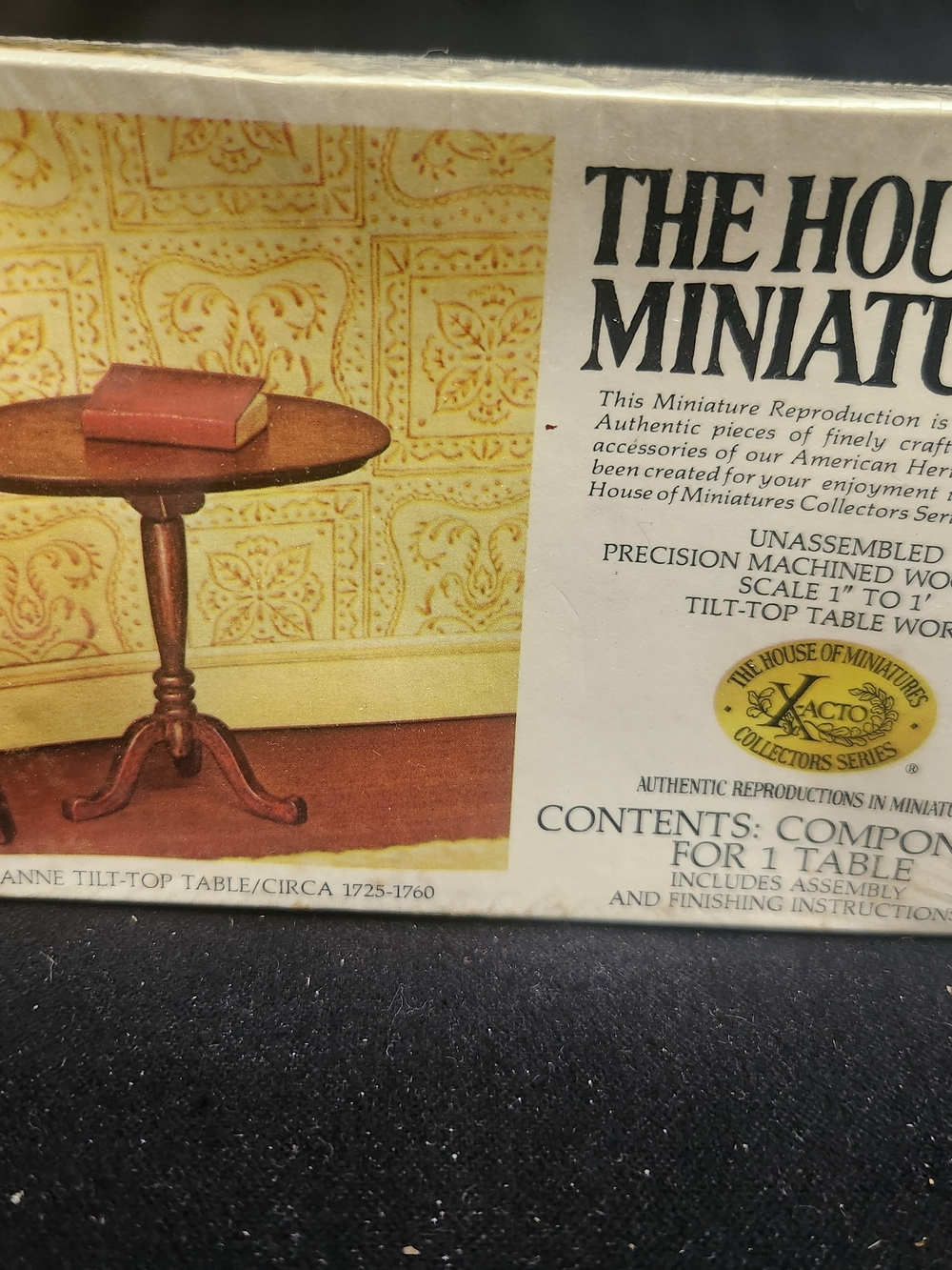 X-acto Queen Anne Mahogany Tilt-Top Table Miniature Kit - Brown Circa 1725-1760